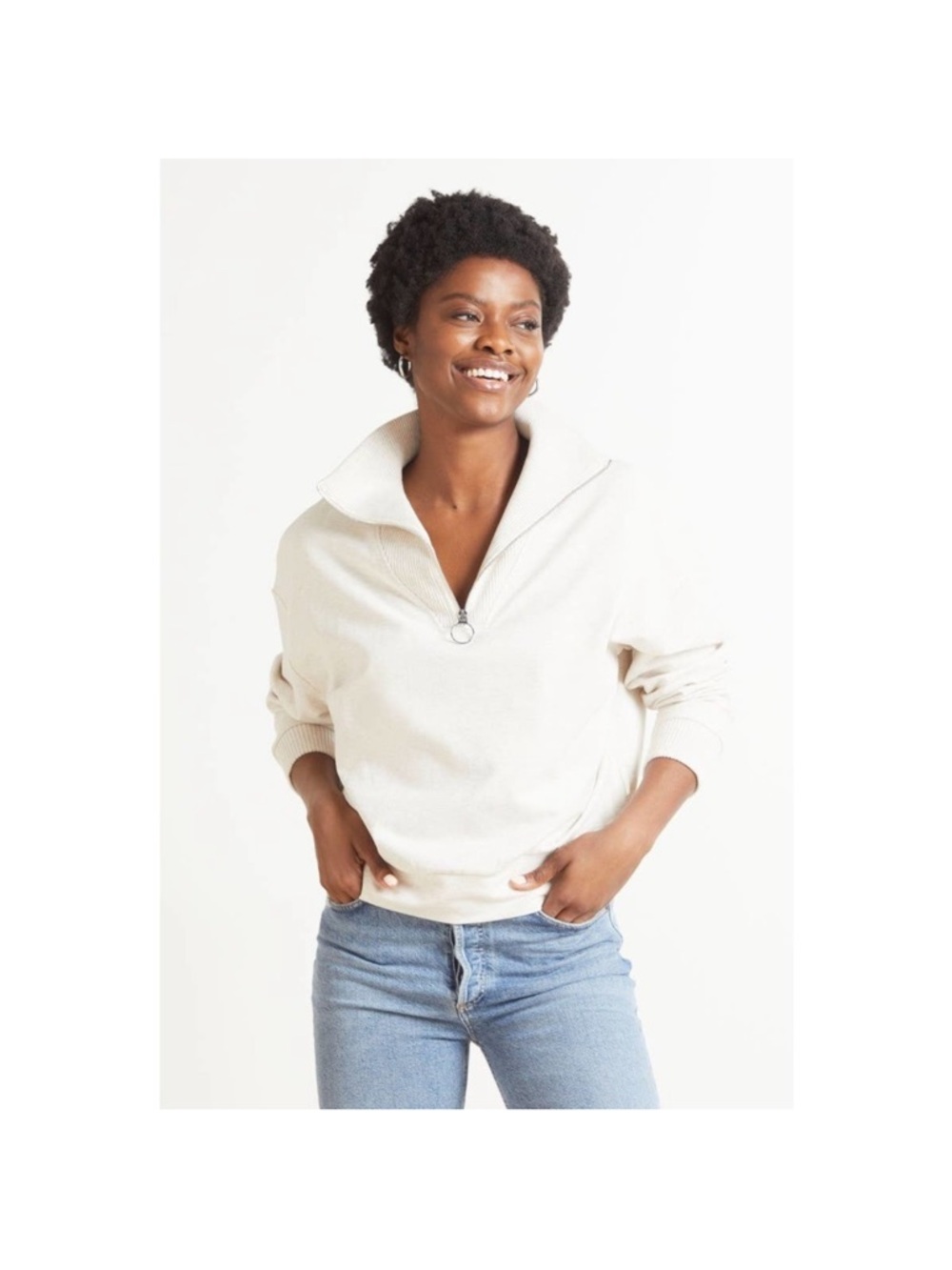 Varley | Miller Sweat | in‎ Ivory Marl | Women’s Size Medium